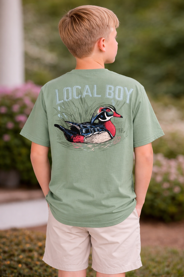 Local Boy Toddler/Youth Light Green Wood Duck T-Shirt