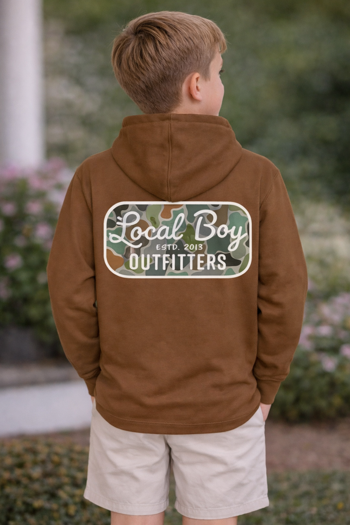 Local Boy Outfitters Caramel Toffee Youth Retro Patch FC Brushwood Hoodie