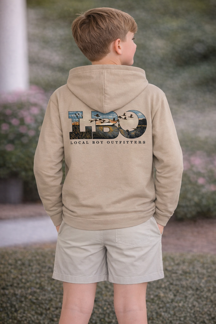 Local Boy Outfitters Desert Sand Youth LBO Marsh Scene Brushwood Hoodie