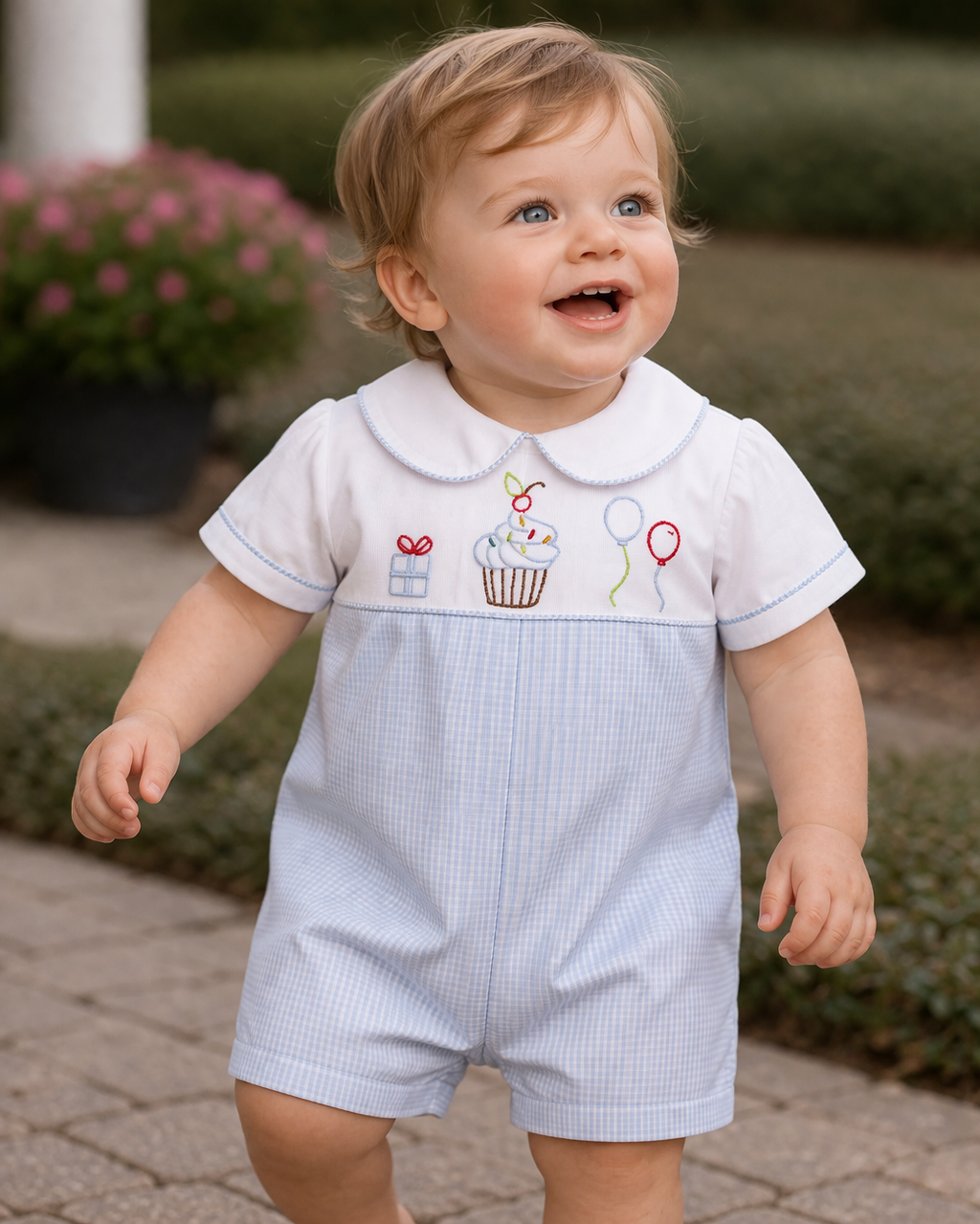 Boys Birthday Embroidered Romper