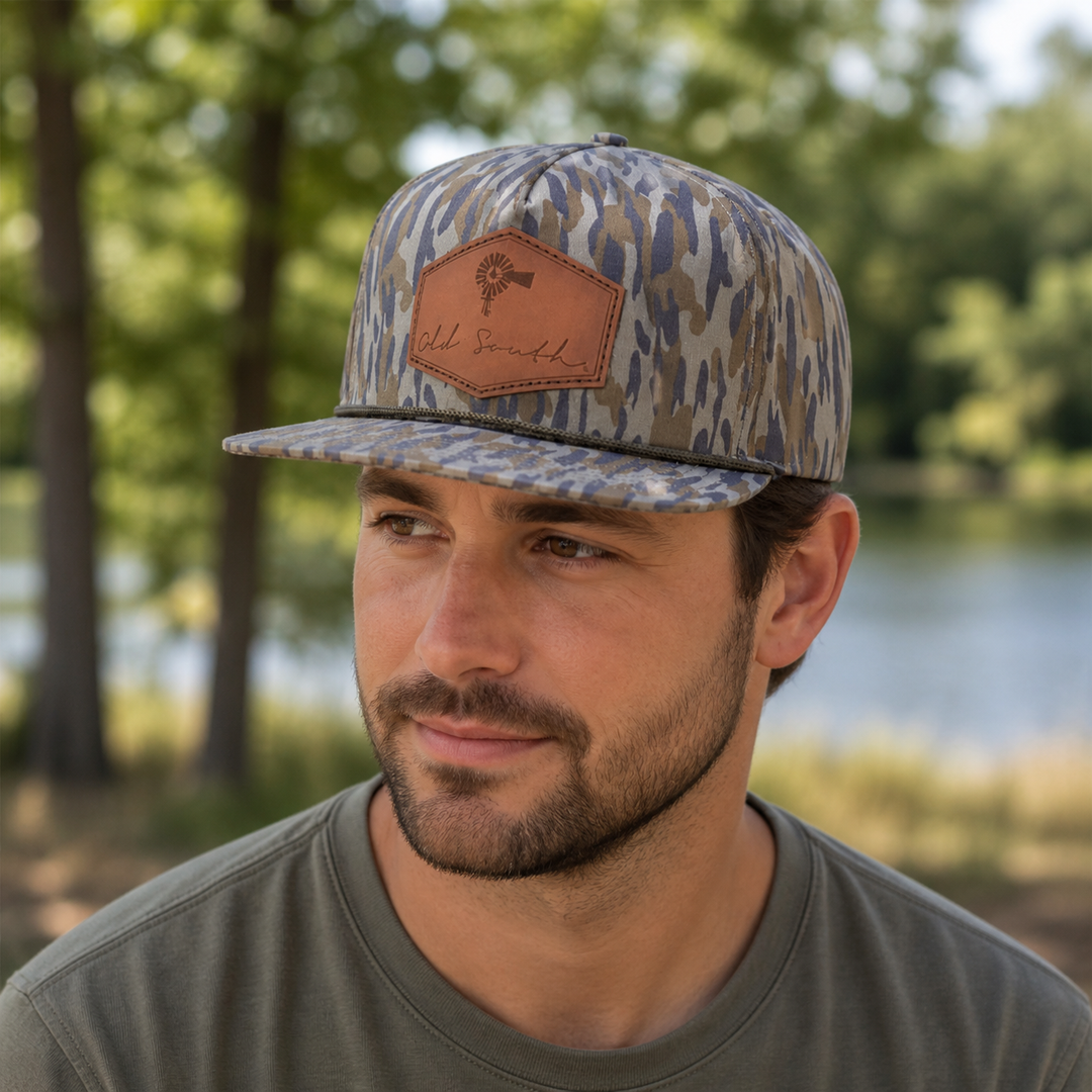 Old South Signature Leather Patch Osland Camo - Trucker Hat