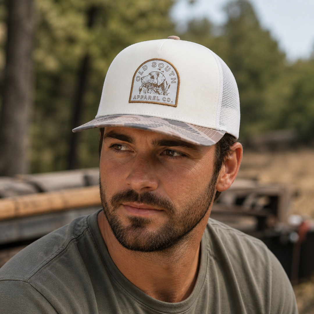 Old South Creme / Thicket Camo Hunting Dog - Trucker Hat