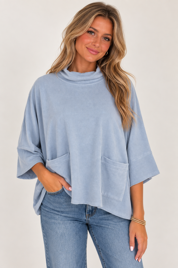 Suede Cowl Neck Top