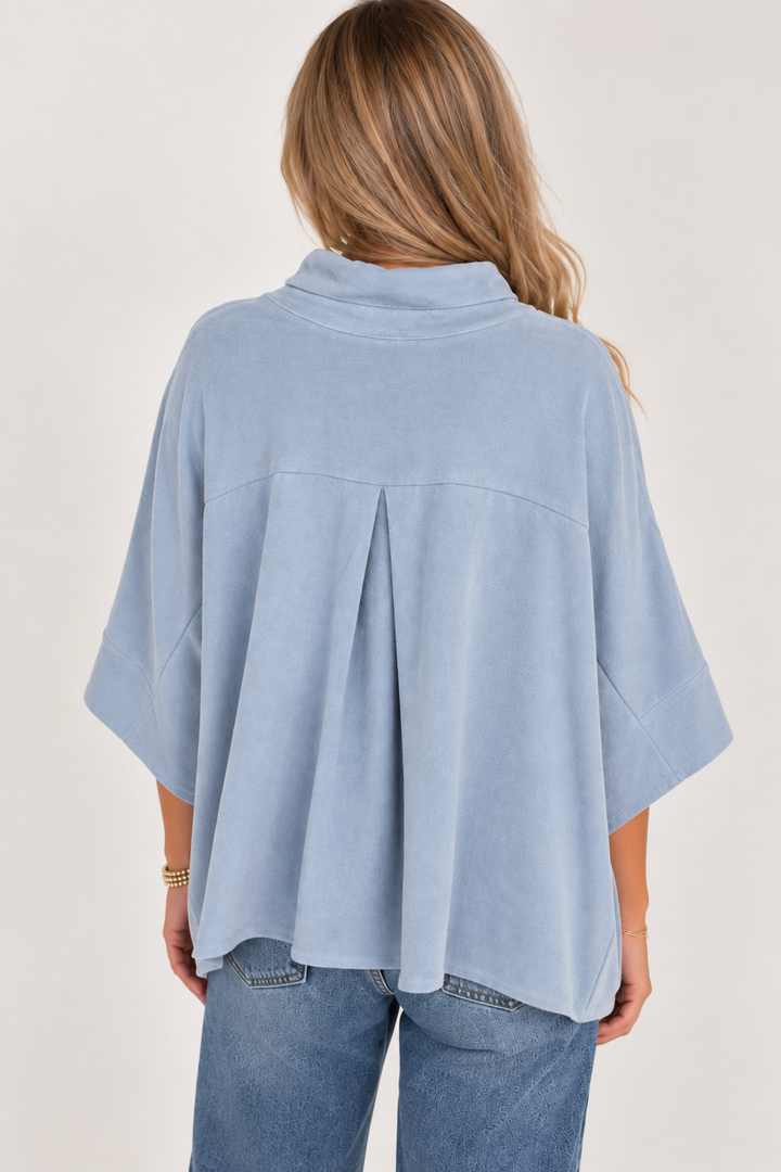 Suede Cowl Neck Top