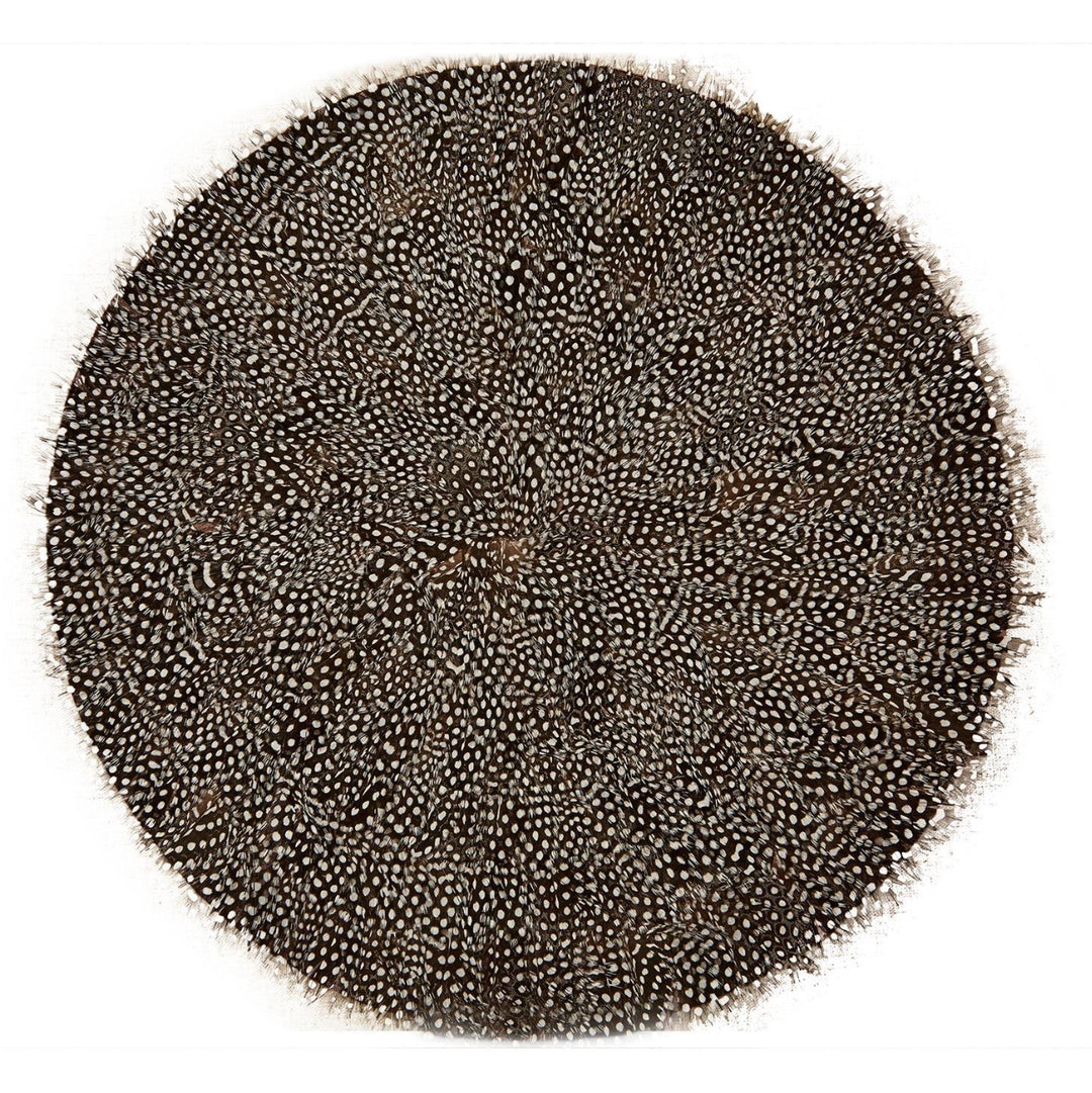 Two’s Company Set of 6 Guinea Fowl Feather Placemats - Feathers