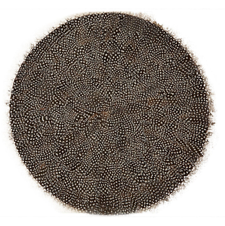 Two’s Company Set of 6 Guinea Fowl Feather Placemats - Feathers