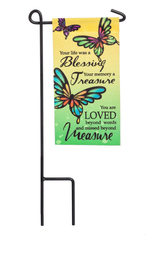 Evergreen Memorial Sentiment Mini Flags