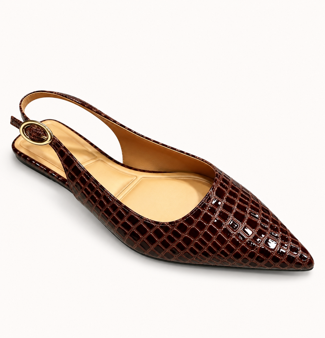 Pointed Toe Adjustable Slingback Flat
