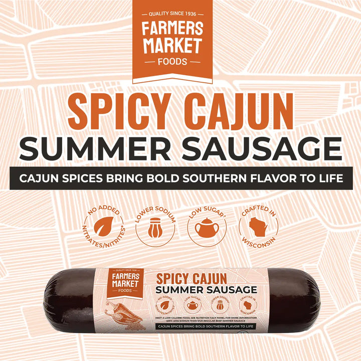 Farmers Market Foods No Nitrate/Nitrite Spicy Cajun Summer Sausage 5oz