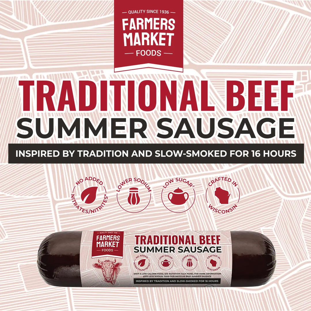 Farmers Market Foods No Nitrate/Nitrite Traditional Beef Summer Sausage 5oz