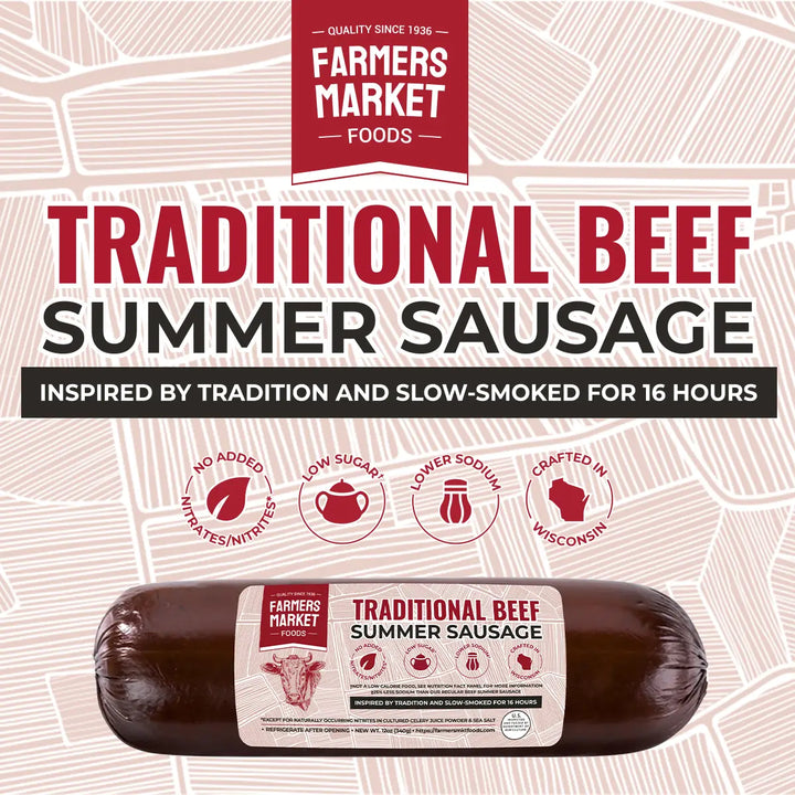 Farmers Market Foods No Nitrate/Nitrite Traditional Beef Summer Sausage 12oz