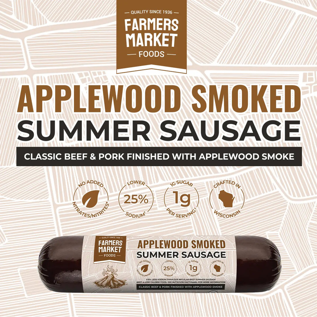Farmers Market Foods No Nitrate/Nitrite Applewood Smoked Summer Sausage 5oz
