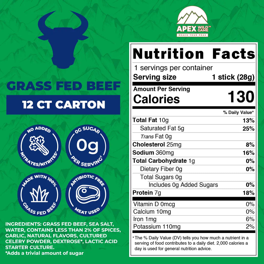 Farmers Market Foods Grass Fed Beef Snack Sticks