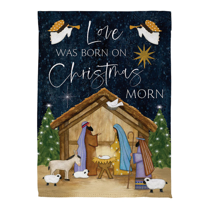 Evergreen Love Was Born Suede Garden Flag