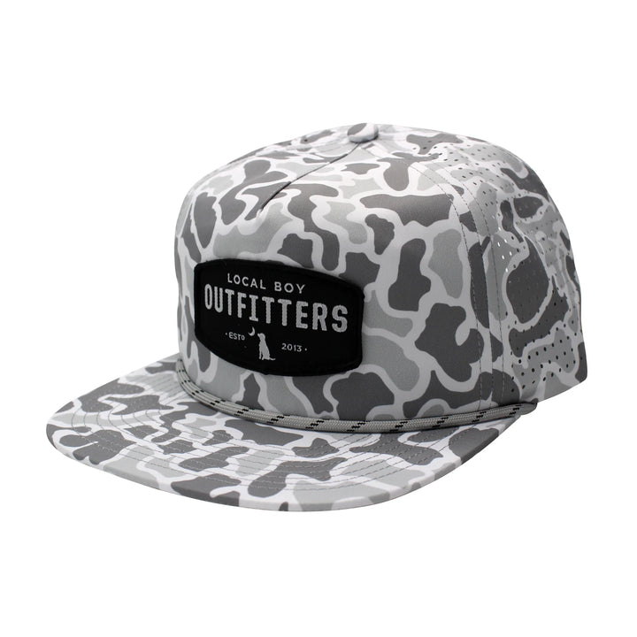 Local Boy Perforated Flat Brim Woven Patch Hat