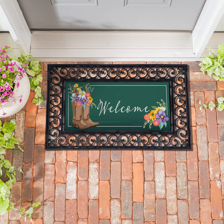 Evergreen Boots And Bow Floral Sassafras Switch Mat Insert