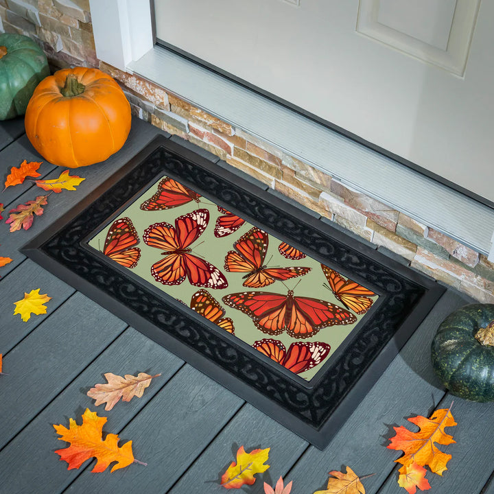 Evergreen Harvest Blossom Butterfly Flocked Coir Sassafras Switch Mat Insert