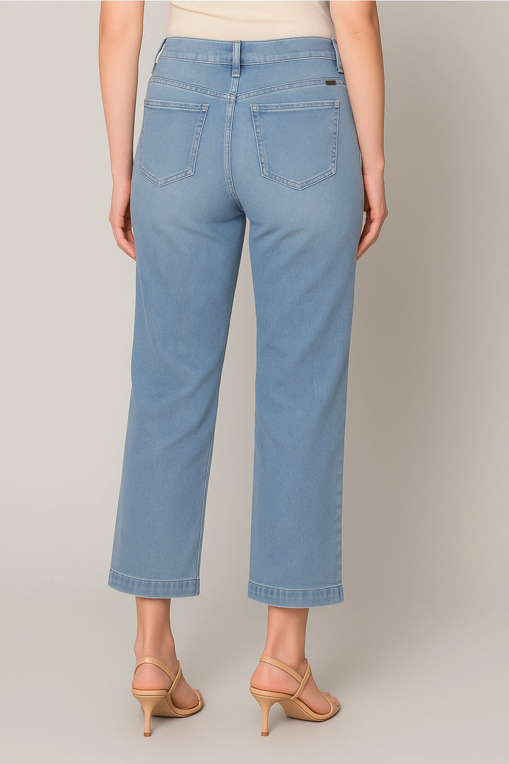 Pine Apparel Heart of Pine Lt Denim Cropped Wide Leg Jean