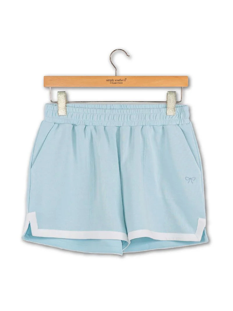 Simply Southern Robin Egg Blue Pintuck Short