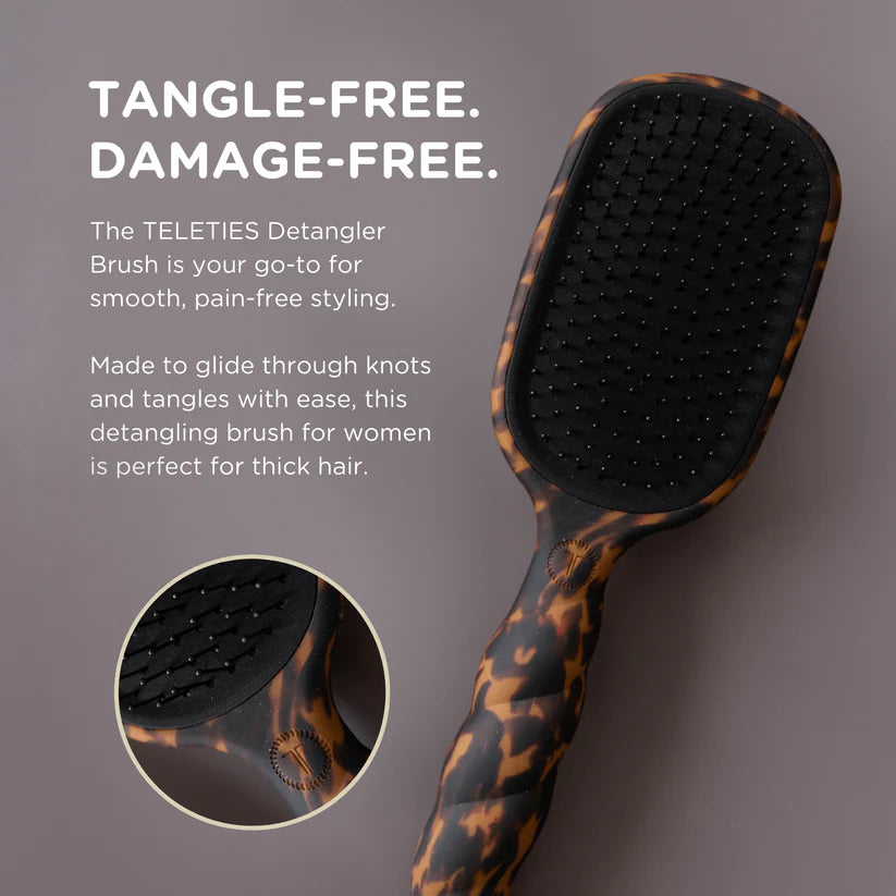 Teleties Detangler Hair Brush for Thick Hair – Tortoise