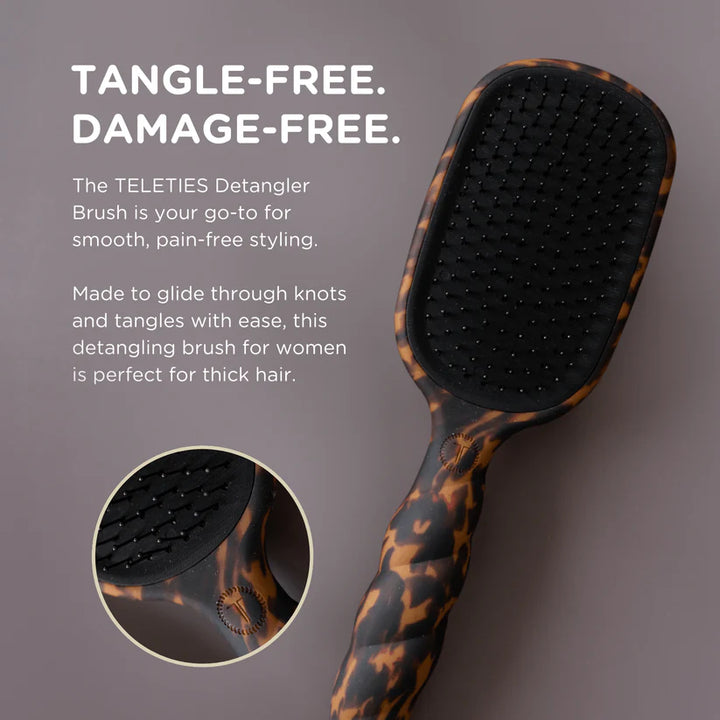 Teleties Detangler Hair Brush for Thick Hair – Tortoise
