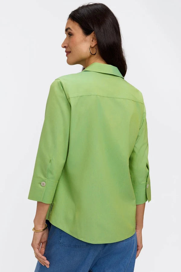 Foxcroft Mojito Paityn No Iron Pinpoint 3/4 Sleeve Shirt