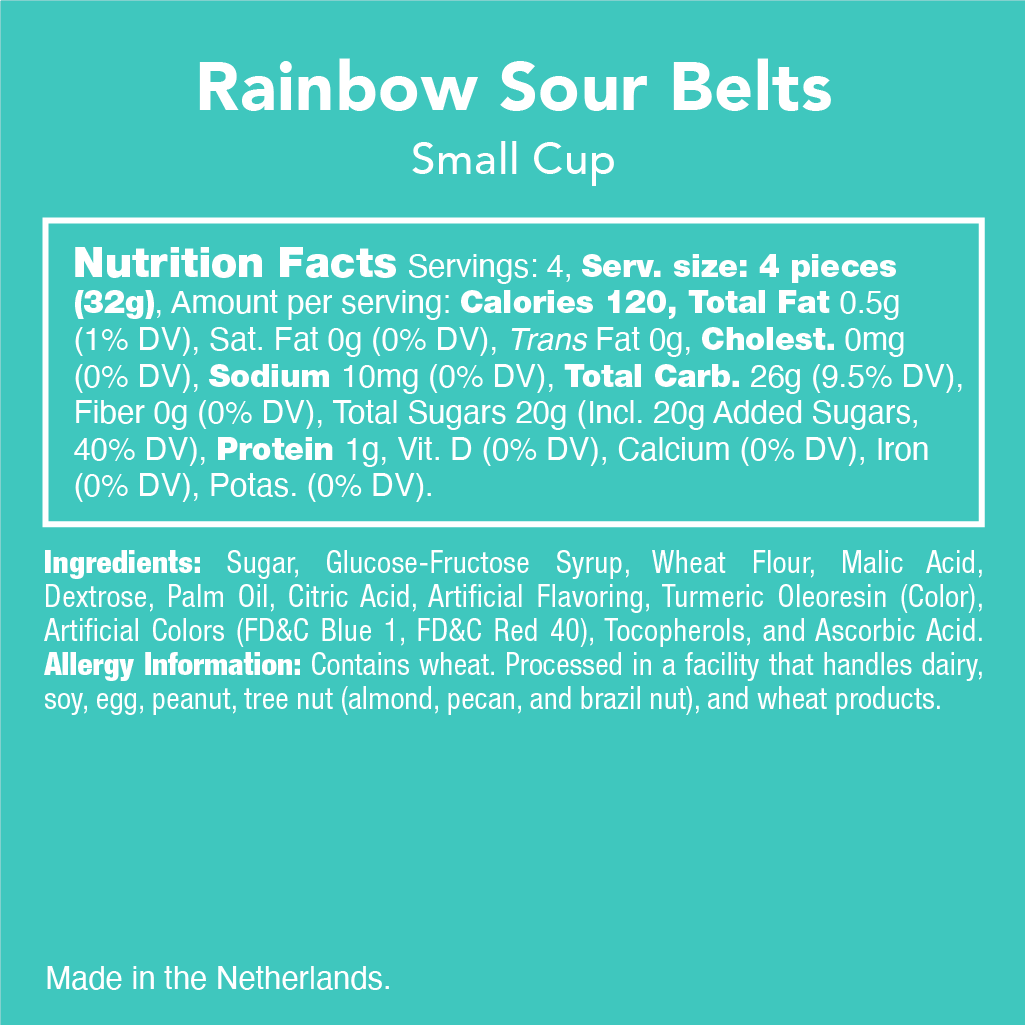 Candy Club Rainbow Sour Belts
