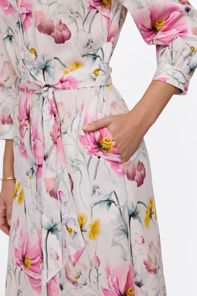 Foxcroft Esther Delicate Florals 3/4 Sleeve Dress