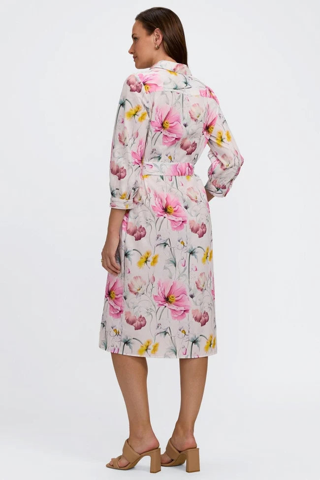 Foxcroft Esther Delicate Florals 3/4 Sleeve Dress