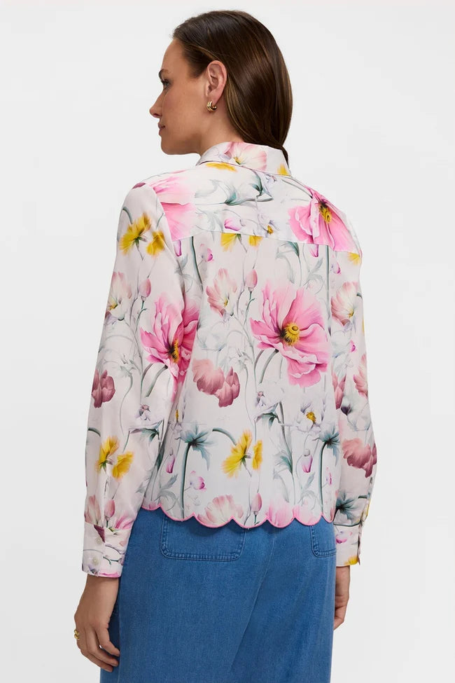 Foxcroft Scarlett Delicate Florals Long Sleeve Shirt