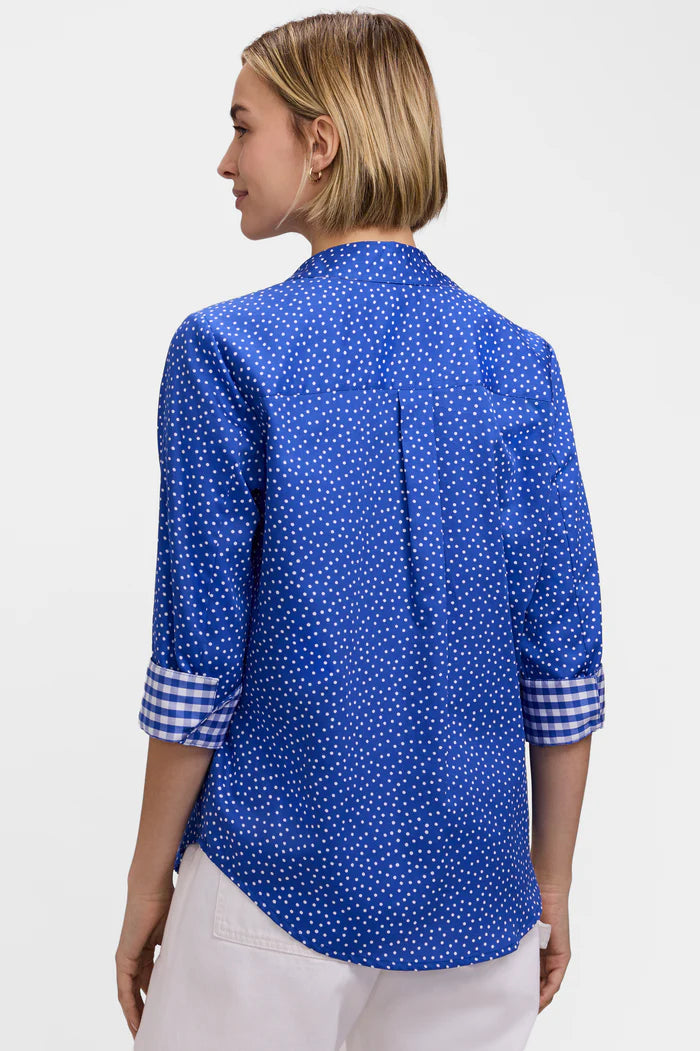 Foxcroft Margie Mini Polka Dot 3/4 Sleeve Shirt