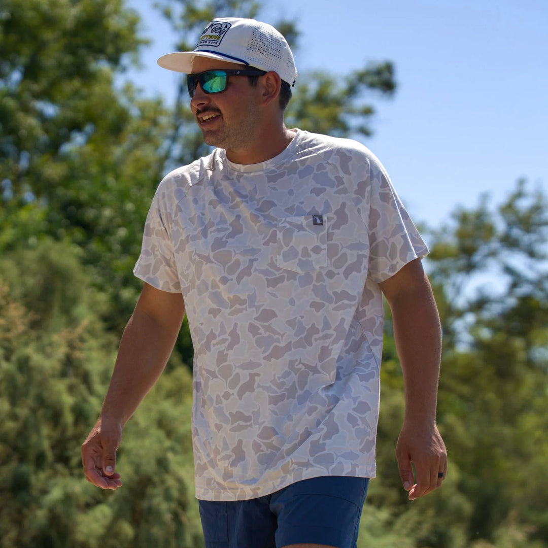 Local Boy Saltwater Camo Short Sleeve Heather Blend Crew