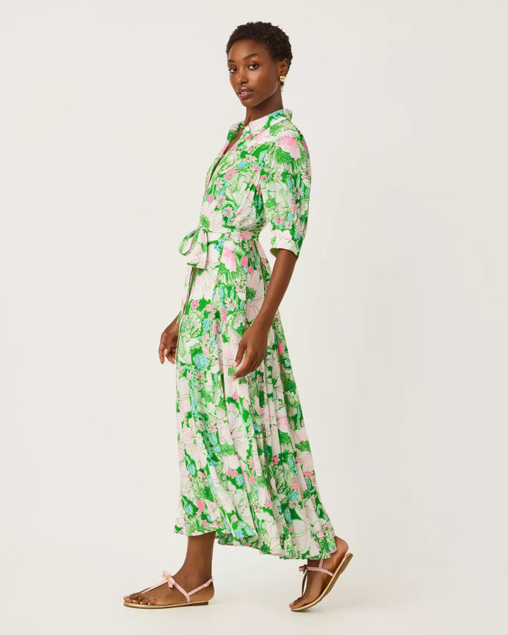 Lilly Pulitzer Larkyn Putting Green Poppyland Midi Shirtdress