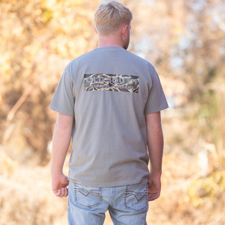 Old South Grey Thicket Camo Logo- Short Sleeve Tee