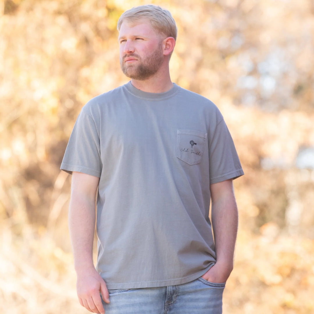Old South Grey Thicket Camo Logo- Short Sleeve Tee