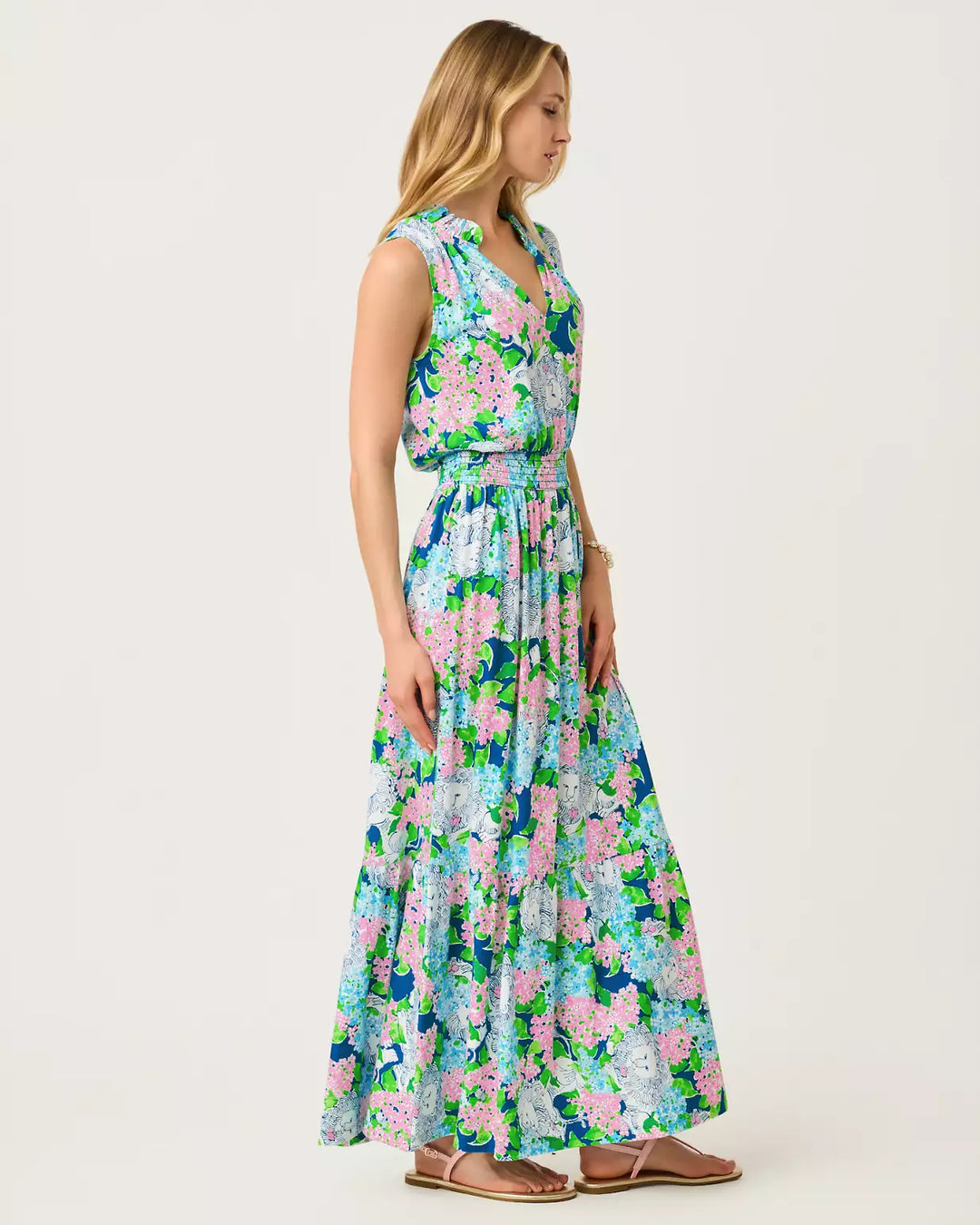 Lilly Pulitzer Amiria Starlight Navy Lydia The Lion Maxi Dress