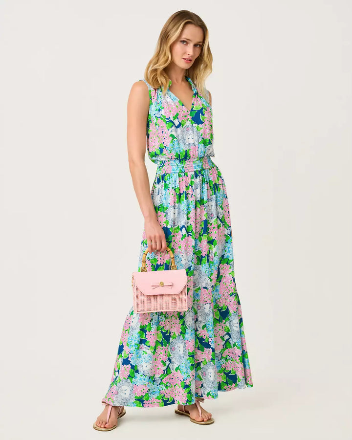 Lilly Pulitzer Amiria Starlight Navy Lydia The Lion Maxi Dress
