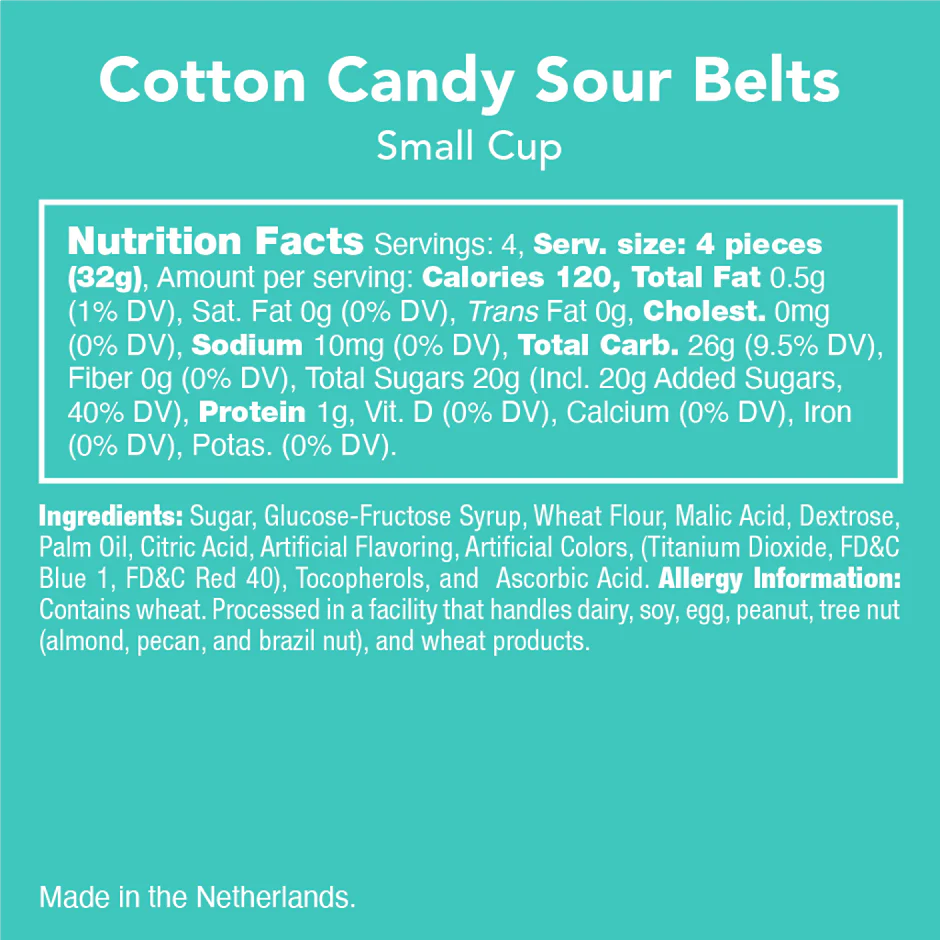 Candy Club Cotton Candy Sour Belts