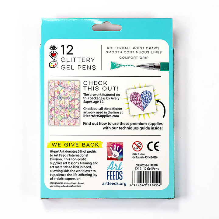 12 Glittery Gel Pens