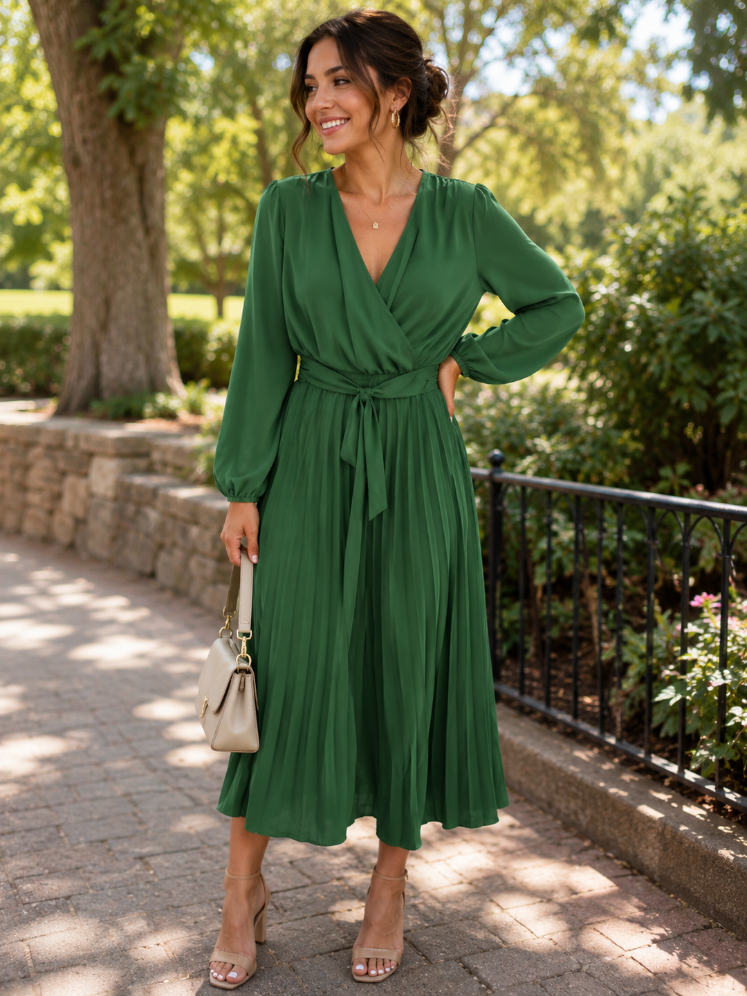 wrap dress emerald green Marianne Emerald Green Wrap Dress