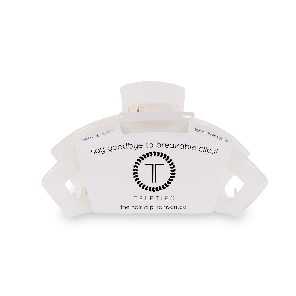 Teleties Open Coconut White Medium Claw Hair Clip