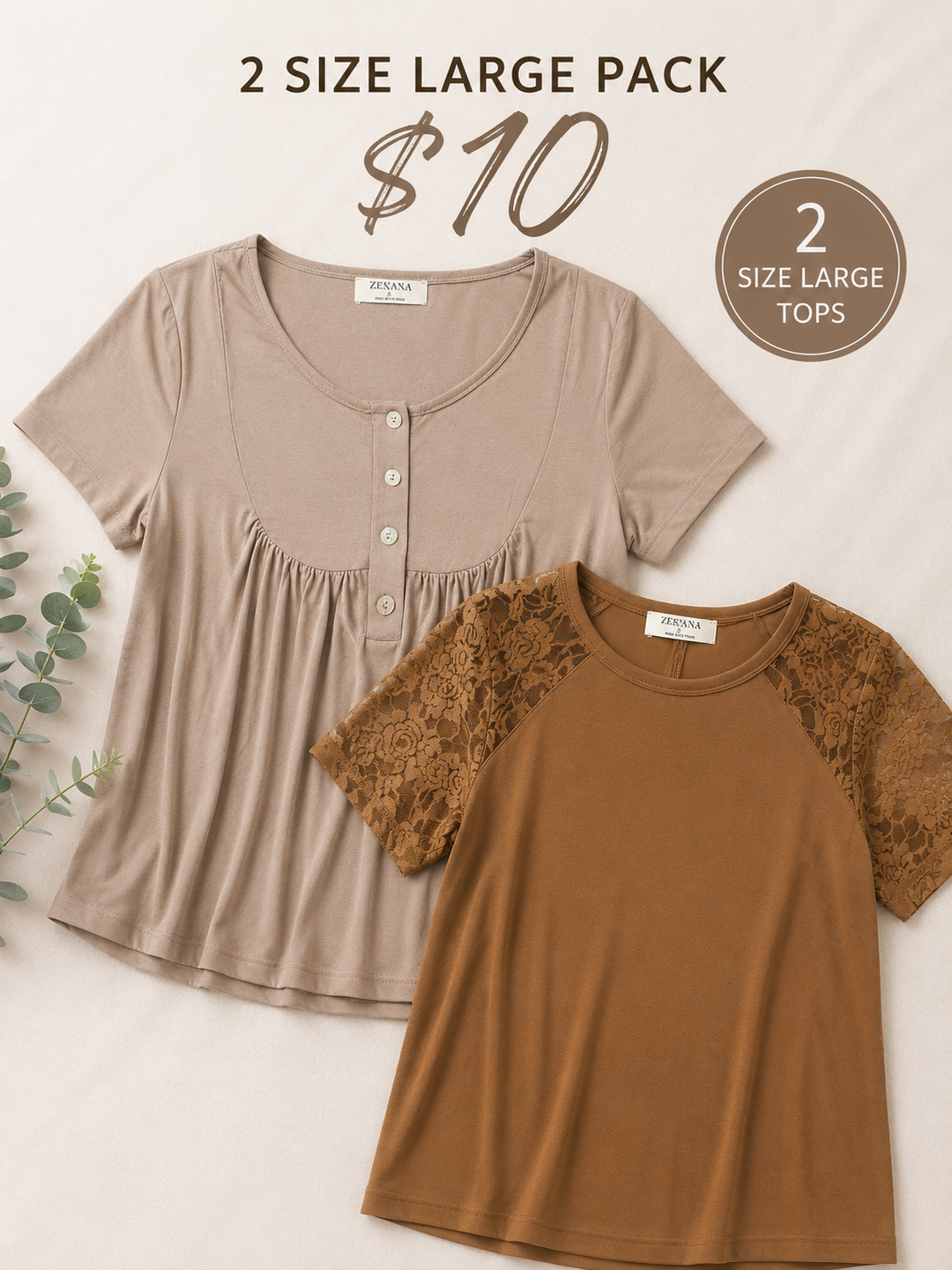 2 Size Large Tops for $10