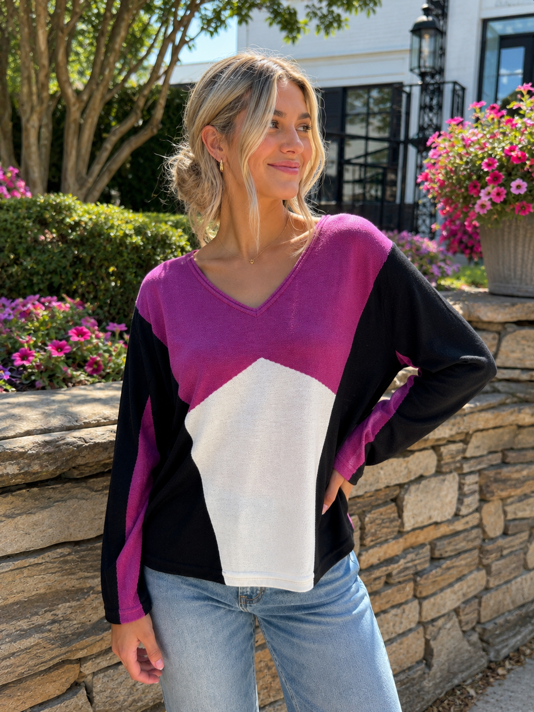 Marble V-Neck Classic Fit Sweater
