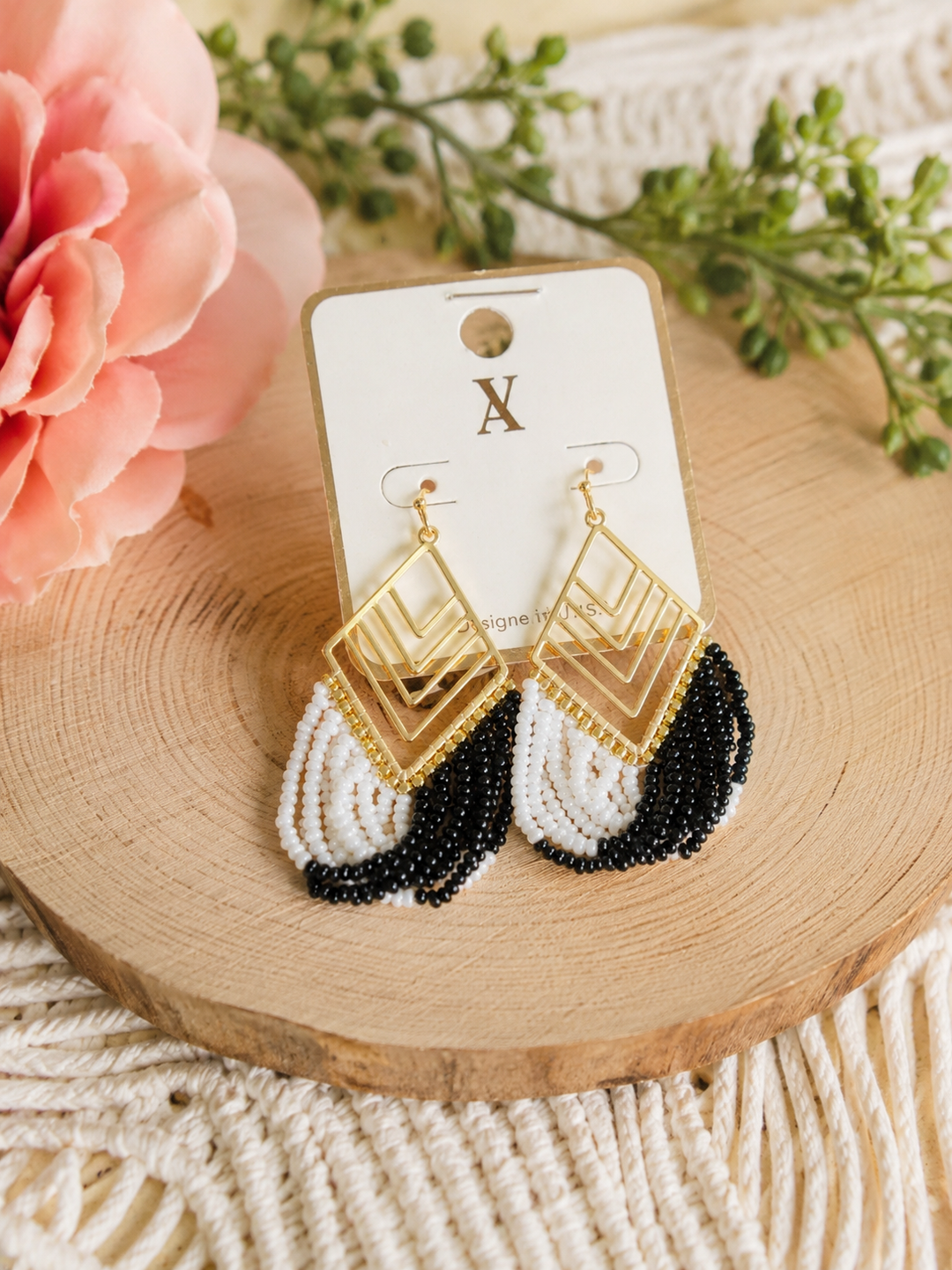 Aztec Beaded Earrings
