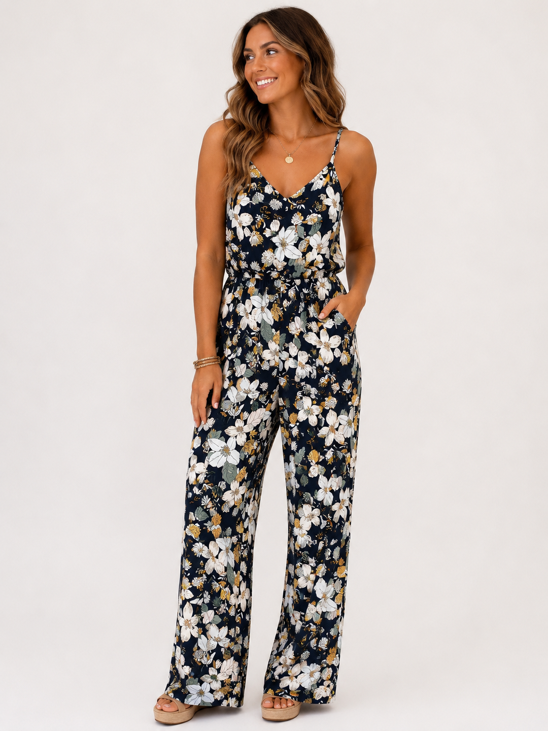 Navy Floral Tank Jumper