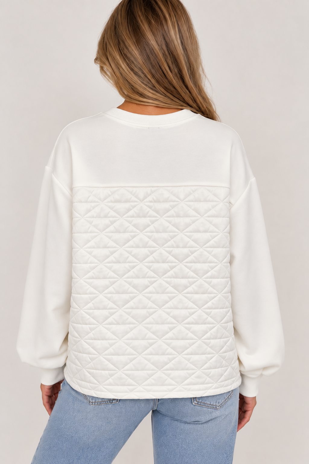 Ivory Quilted Pullover