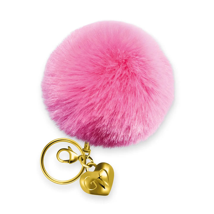 Glimmer Whip Heart of Gold Charm and Poof Keychain