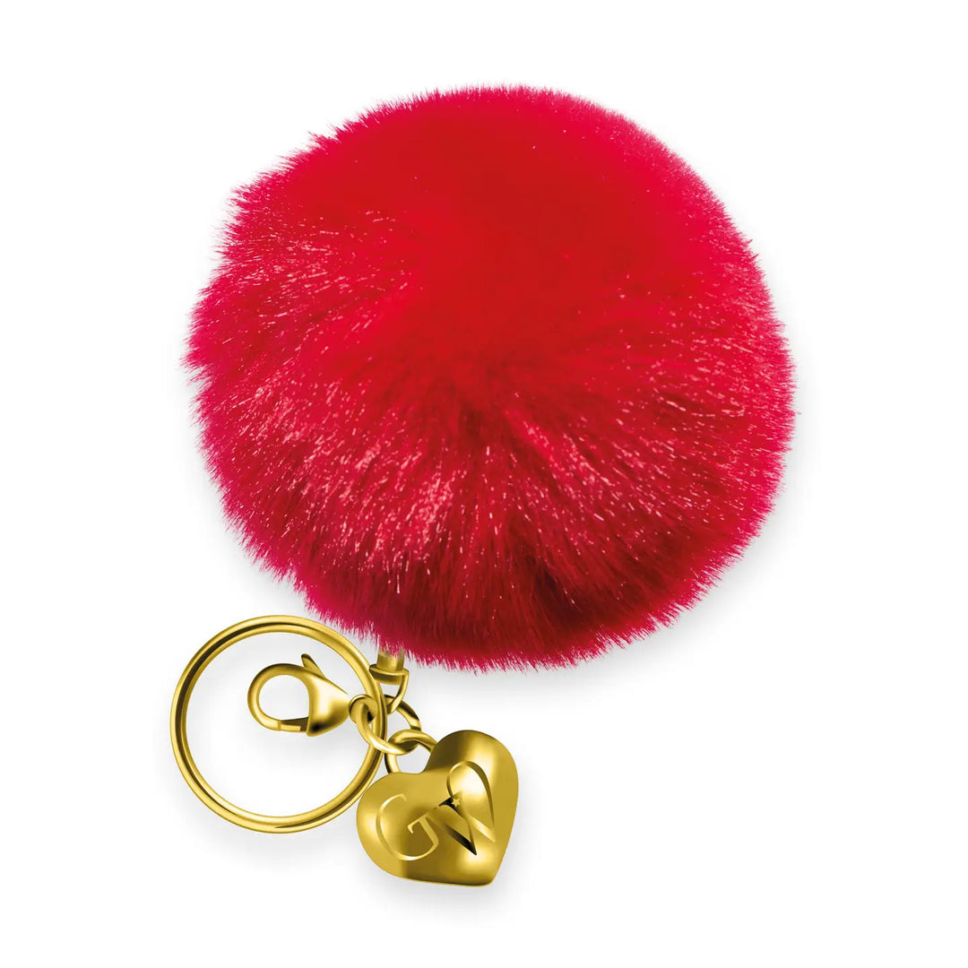 Glimmer Whip Heart of Gold Charm and Poof Keychain