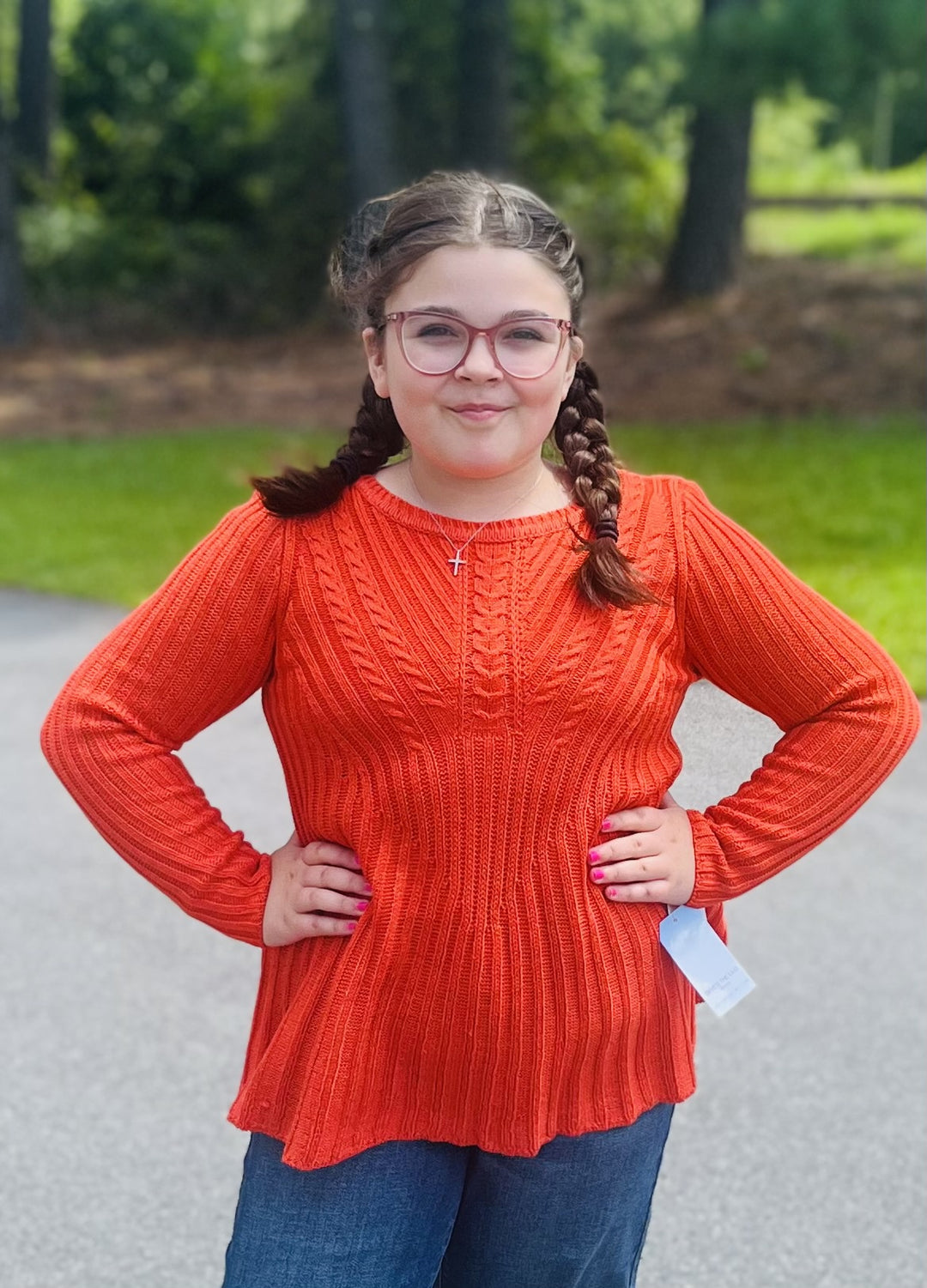Skye's the Limit Positano Orange Sweater