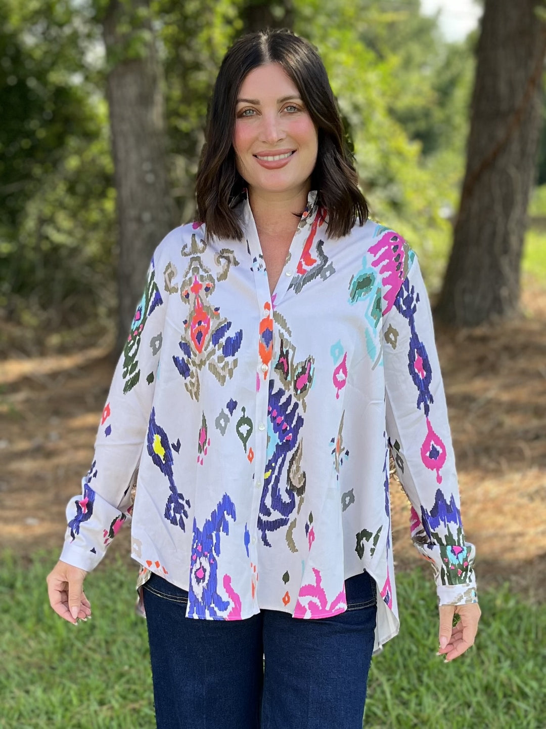 Vilagallo Anastia Multicolor Button Down Blouse